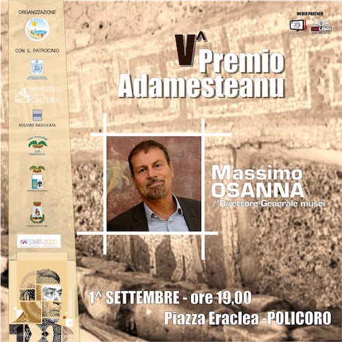 LOCANDINA CON MASSIMO OSANNA UNO DEI PREMIATI DELLA SERATA