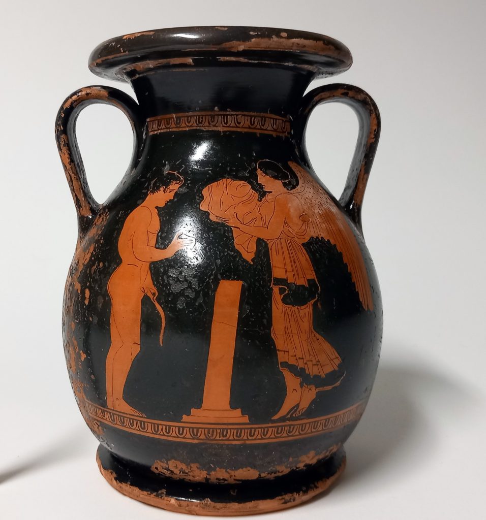 3 Pelike a figure rosse attica con Nike e atleta vittorioso