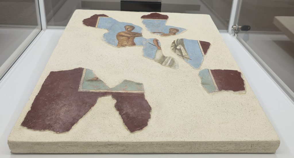 5 Affresco con atleta e giudice di gara